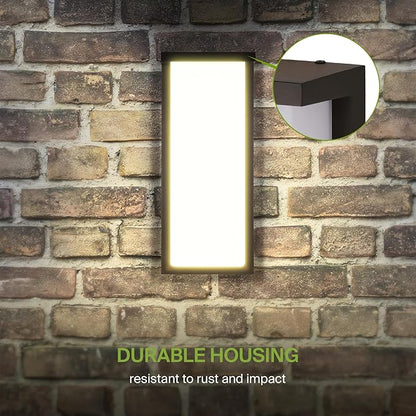 ASD LED 14" Outdoor Wall Light, Front Door House Sconce | 3CCT, Dimmable, Waterproof, ETL Listed | 20W 1900LM 3000-5000K 120V | Exterior Patio Lighting Fixture, Porch Lamp | Dark Bronze, 4 Pack