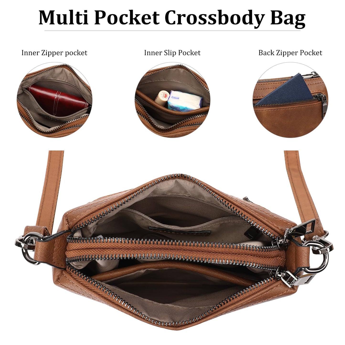 GAEKEAO Crossbody Bags for Women Small Cross Body Purses Vegan Leather Shoulder Bag Travel Purse with Adjustable Strap