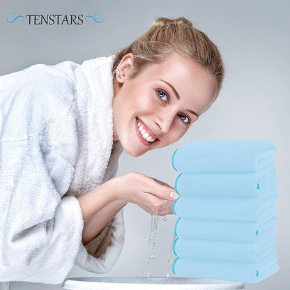 TENSTARS Silk Hemming Hand Towels