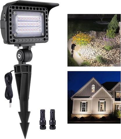 Gardenreet Landscape Flood Lights Outdoor - 20W Low Voltage LED Wall Wash Light, 12V IP65 Waterproof Aluminum Brown, Warm White Hardwired Angle Adjustable Wide Beam for Yard Patio Sign House