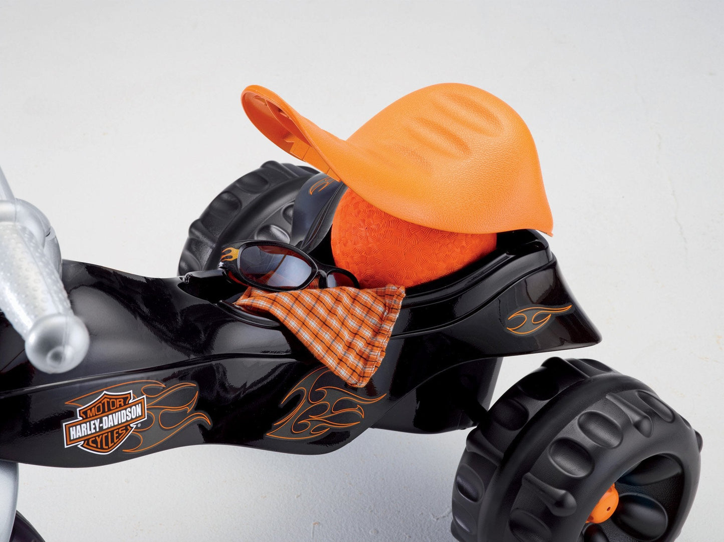 Fisher-Price Toddler Tricycle Harley-Davidson Tough Trike, Toy Bike with Handlebar Grips & Storage for Outdoor Play Kids Ages 2+ Years