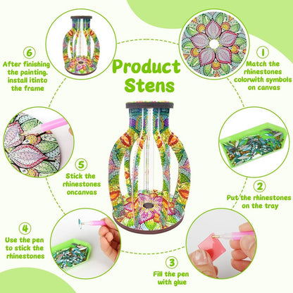 ILYUFO Diamond Art Kits for Adults, DIY Vase Diamond Art, Diamond Painting Kit, Ideal Desktop Ornaments & Thoughtful Female Gifts (Life)