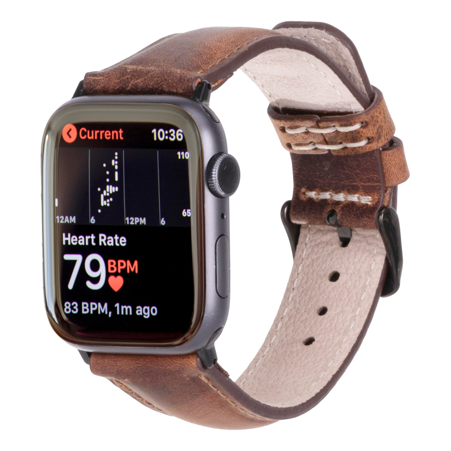 benvato Premium Handmade Leather Watch Band for Apple Watch Ultra 3 2 1 & SE 3 2 1 & Series 11 10 9 8 7 6 5 4 3 2 1 fits 49mm 46mm 45mm 44mm (Saddle Brown w/Black Connector&Clasp)