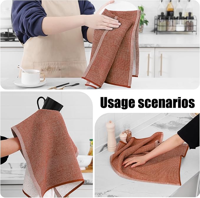 Homaxy Premium Kitchen Towels, Large Cotton Kitchen Hand Towels, Flat and Terry