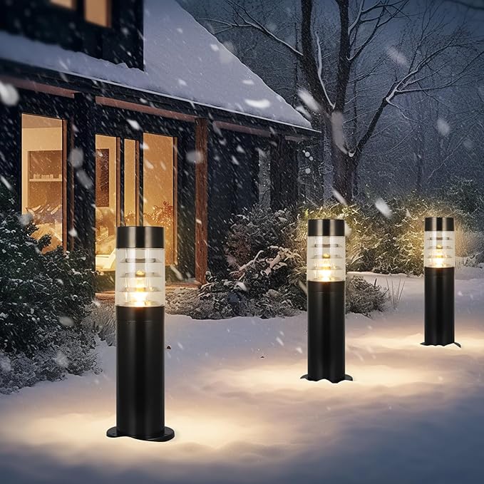 Landscape Path Light Waterproof Outdoor Landscape Lighting 60CM Outdoor Pathway Light Aluminum Modern Bollard Lights Modern Black Driveway Lighting Lawn Floor Lamp For Walkway Patio Yard Garden