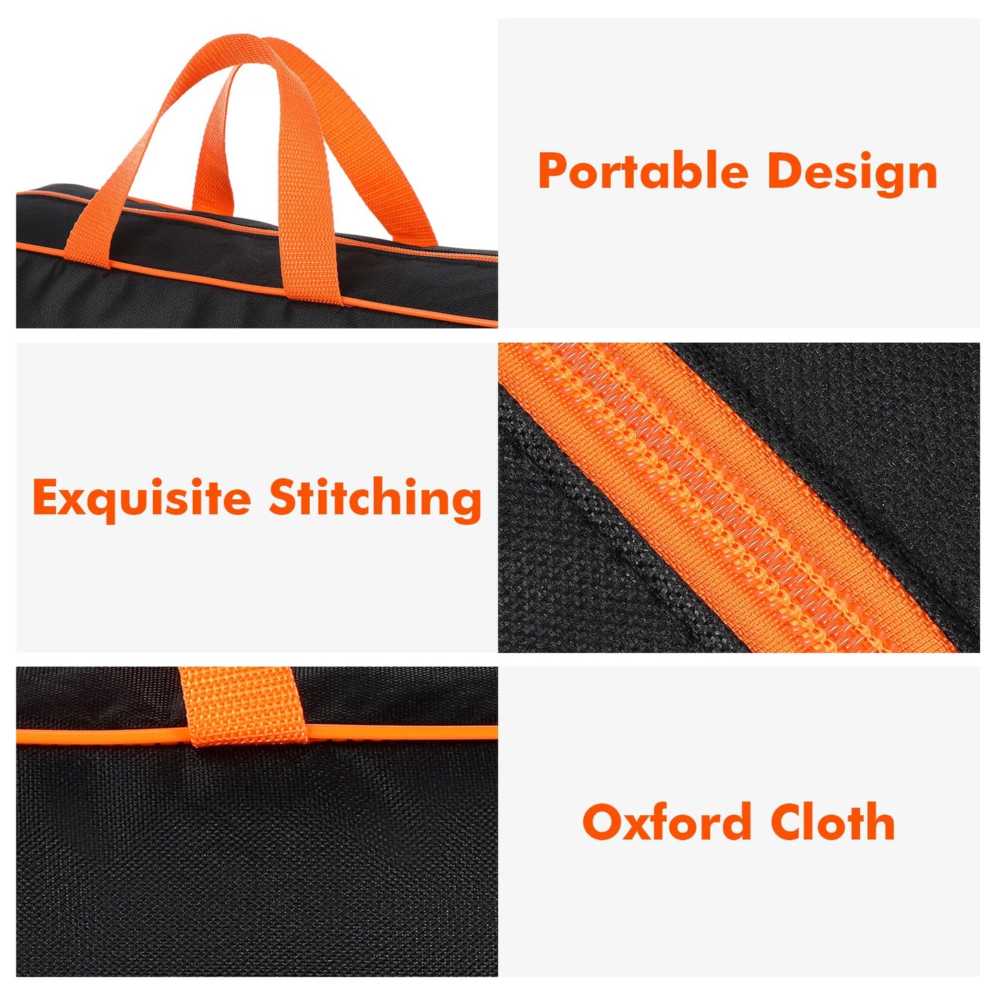 DOITOOL Grill Tool Storage Bag, 14.7" Portable BBQ Tool Organizer Pouch, Outdoor Grill Accessories Storage Carry Bag for Outdoor Camping RV Picnic