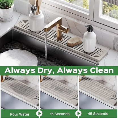23.6 Inch Stone Faucet Mat for Kitchen Sink Splash Guard