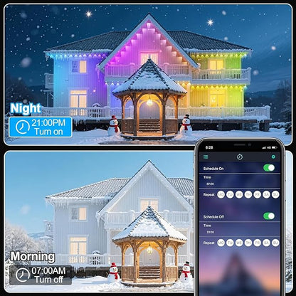 150FT Permanent Outdoor Lights for House Waterproof, IP67 LED Eave Lights with App/Remote Control, Outdoor Permanent led Lighting for House Roof Decor,Christmas,Party,All Holiday and Daily