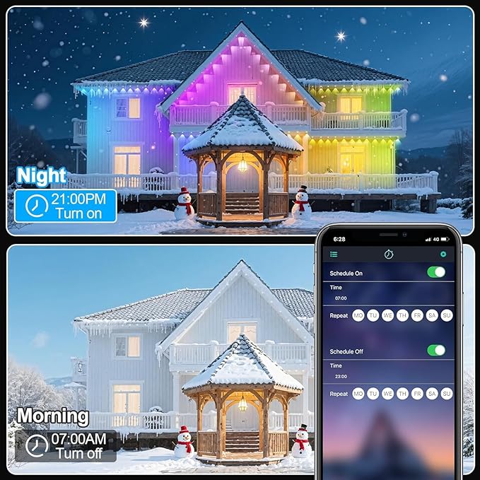 300Ft Permanent Outdoor Lights for House Waterproof, IP67 LED Eave Lights with App/Remote Control, Outdoor Permanent led Lighting for House Roof Decor,Christmas,Party,All Holiday and Daily