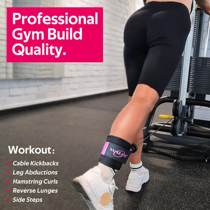 WALITO Ankle Resistance Bands with Cuffs, Exercise Bands for Legs and Butt, Booty Workout Equipment for Kickbacks and Hip Fitness Training