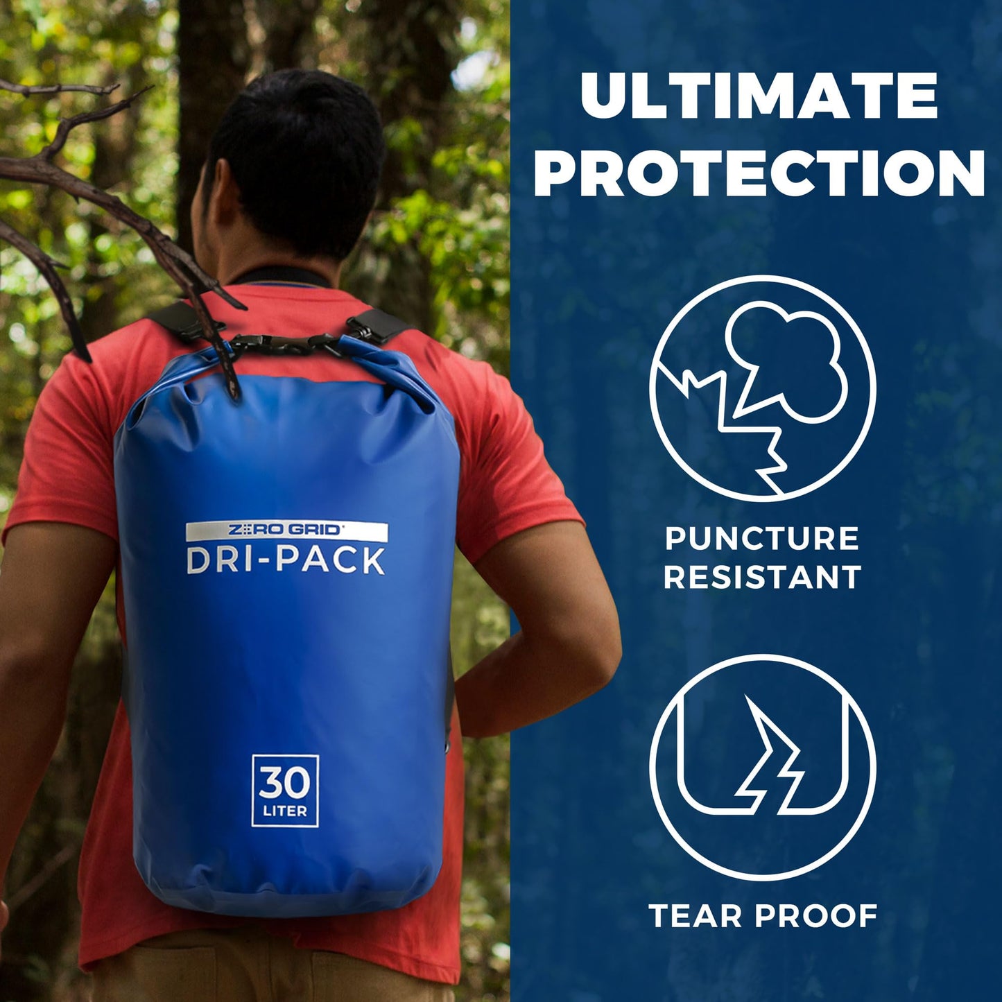 Zero Grid Dry Bag Perfect for Hiking, Camping, Canoeing Multi Sizes Waterproof Keep Goods Dry (10 Liter)