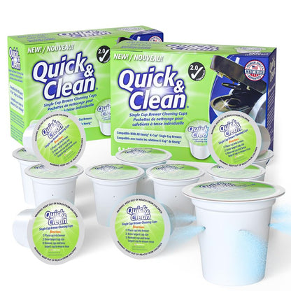 Quick & Clean [12-Pack] Keurig Cleaning Pods - K Cup Cleaner Pod For Keurig - 2.0 Coffee Machine Compatible, Removes Stains, Non-Toxic and Eco-Friendly