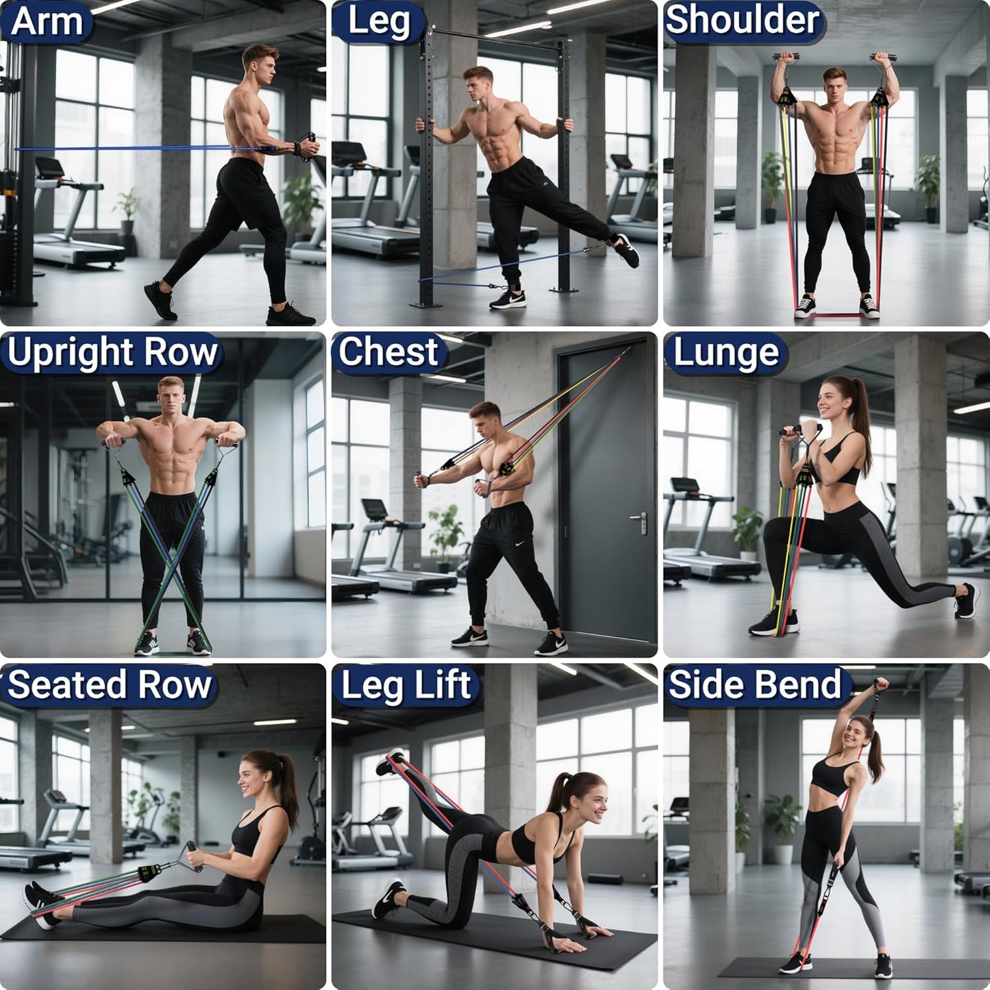 Readaeer Resistance Bands, Exercise Bands for Working Out, Work Out Bands with Handles for Men and Women for Indoor and Outdoor Sports, Fitness, Suspension, Speed Strength, Training, Home Gym,Yoga