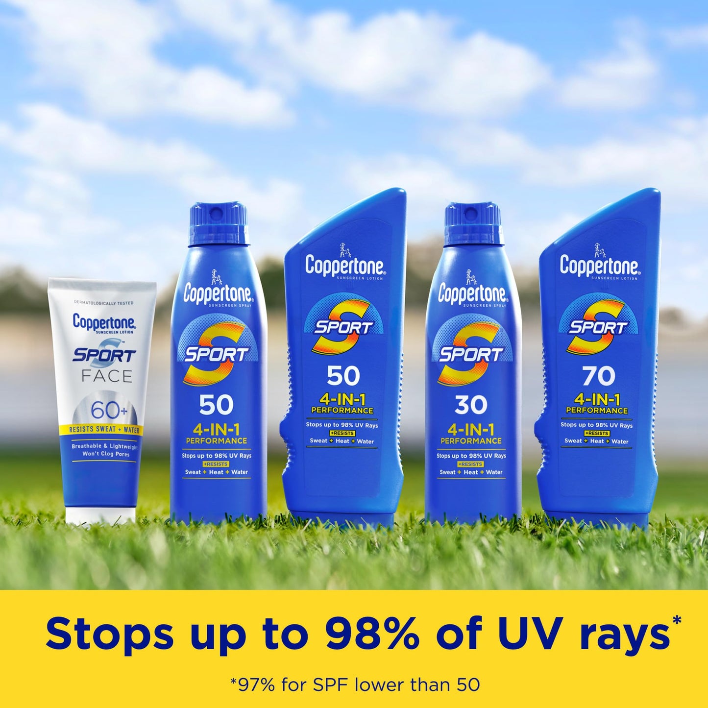 Coppertone SPORT Sunscreen Spray SPF 100, Water Resistant, Continuous Spray Sunscreen, Broad Spectrum SPF 100 Sunscreen, 5.5 Oz Spray