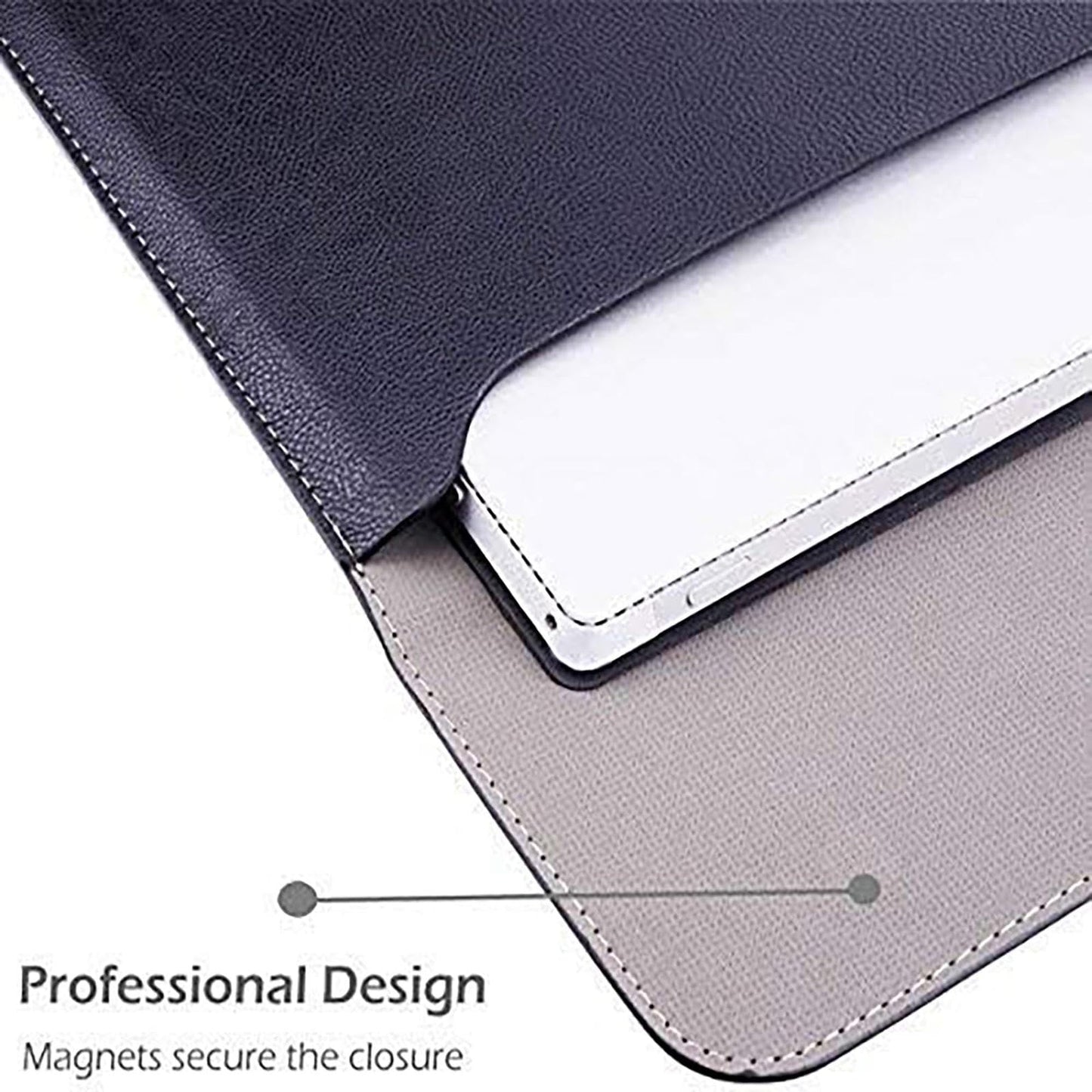 Megoo Protective Sleeve for Surface Laptop 7 15 Inch, / Surface Laptop Studio 14.4 Inch, Slim and Lightweight Leather protective Sleeve, Also Compatible for Microsoft Surface Book 13.5 Inch - Black