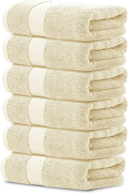 White Classic Luxury Beige Hand Towels