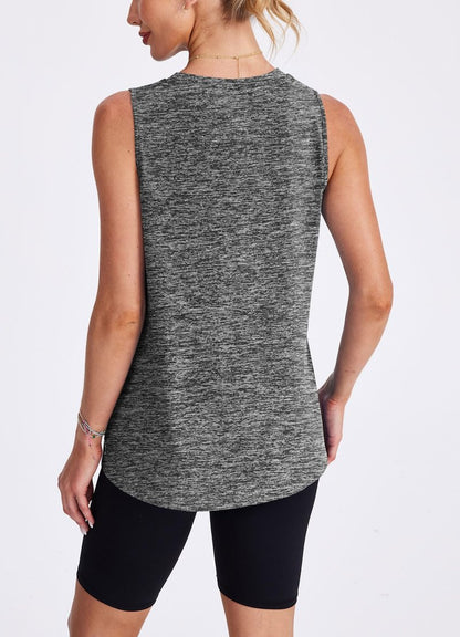 Beach Vacation Essentials Womens Workout Tops Tank Tops Yoga Shirts Athletic Running Sleeveless Gym Clothes Dark Grey XXL