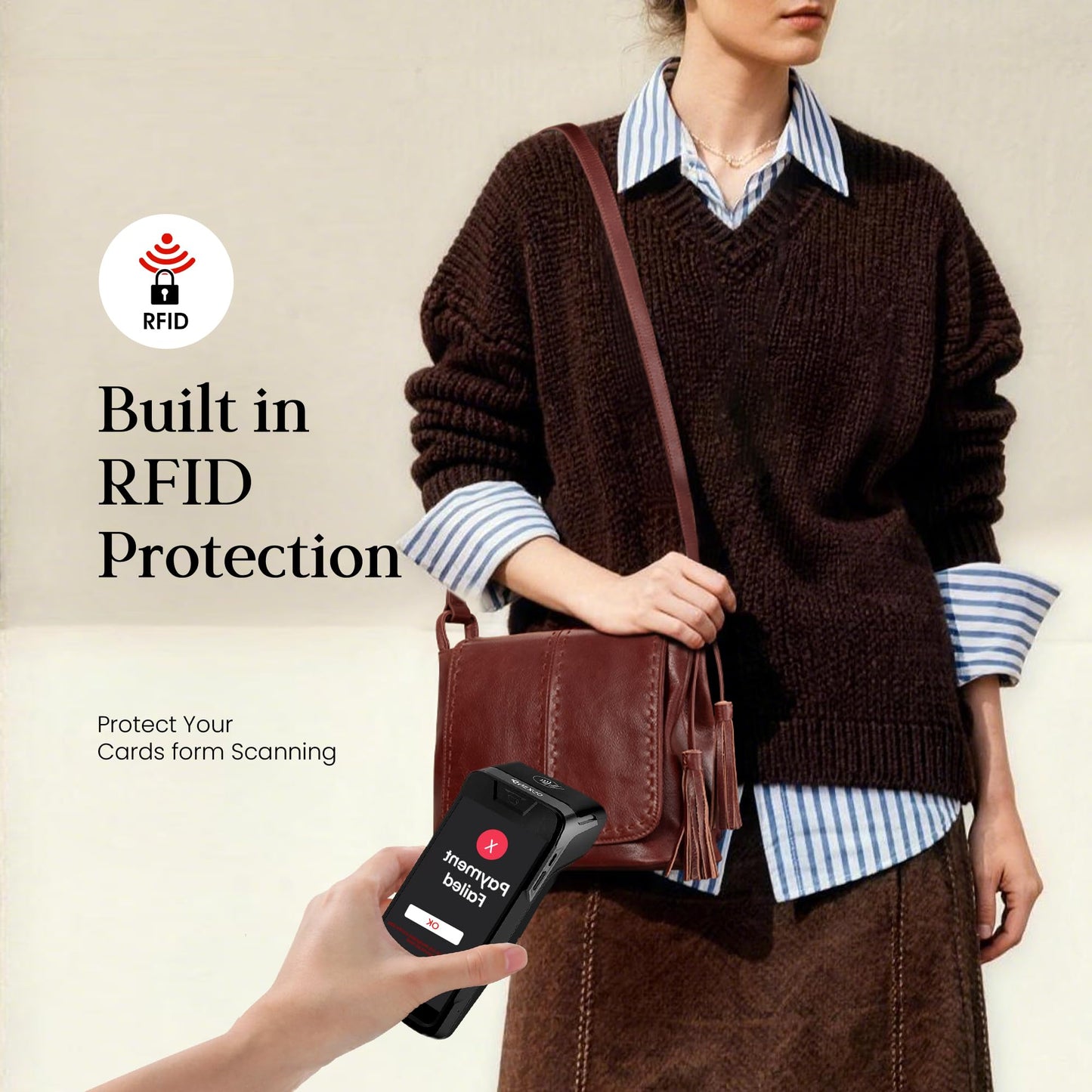 befen Genuine Leather Purses for Women Medium Brown Vintage Purse RFID Crossbody Bag for Travel Soft Real Leather Crossbody Bags Trendy Women's Shoulder Handbags with Adjustable Strap