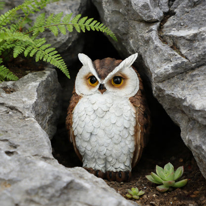 Tolatr Owl Statue Garden Decor, Resin Waterproof Halloween Indoor Outdoor Lawn Yard Patio Office Living Room Decoration Gifts for Mom Women (8.3 Inch)