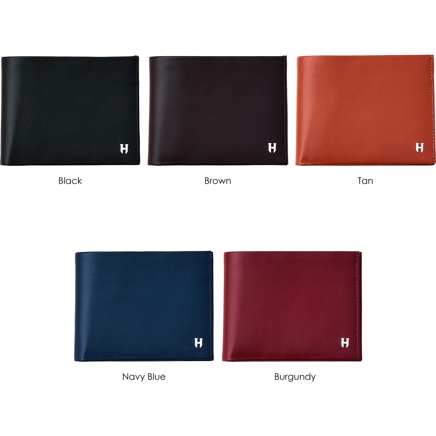 HELMBROOK London Wallet for Men, Slim Minimalist RFID Full Grain Leather, Handcrafted Bifold, 6 Card Slots, Gift Box Pouch, Christmas Birthday, Tan
