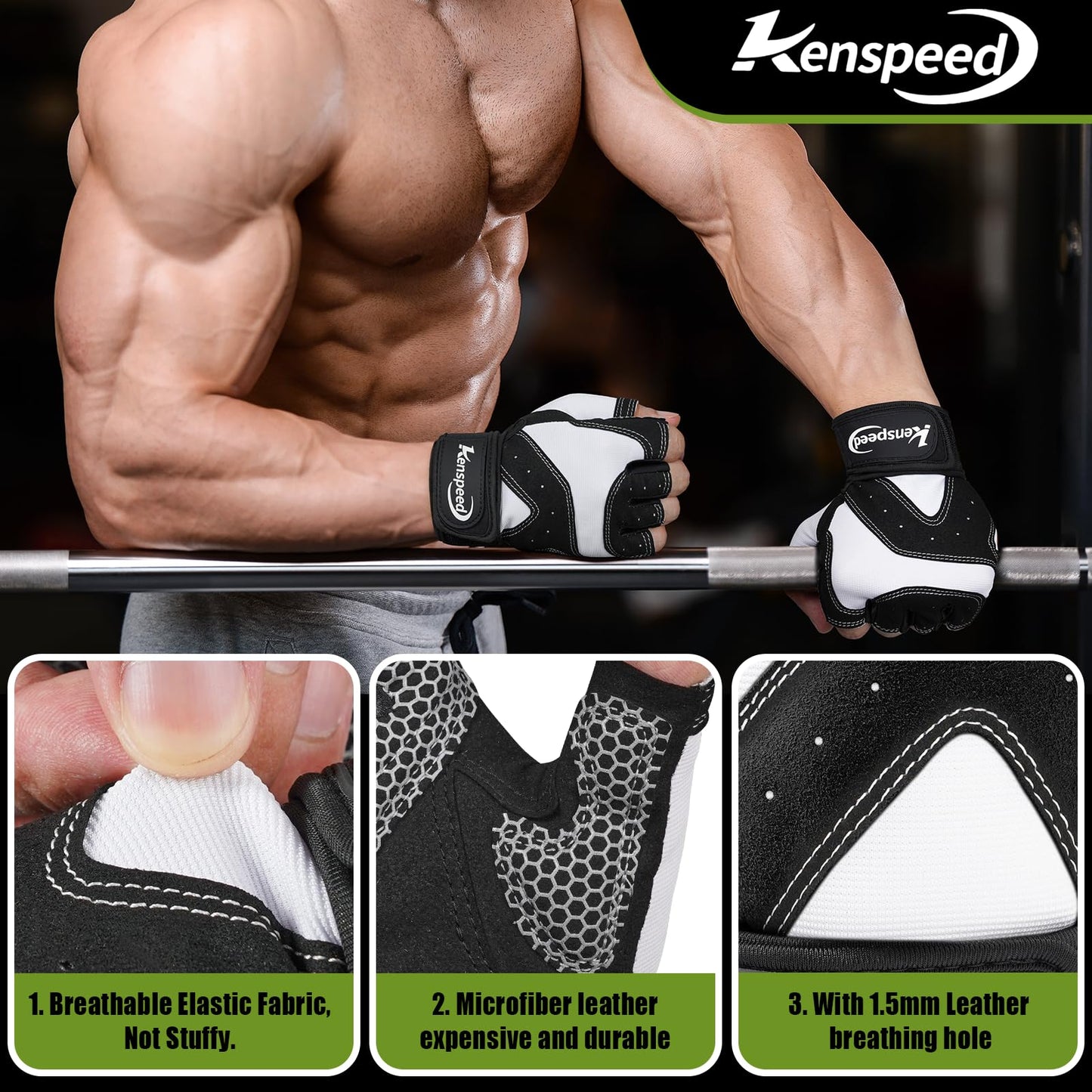 Workout Gloves Gym Gloves for Men and Women Weight Lifting Gloves with Wrist Support Full Palm Protection Breathable for Trainning, Cycling, Pull-ups, Rowing, Climbing