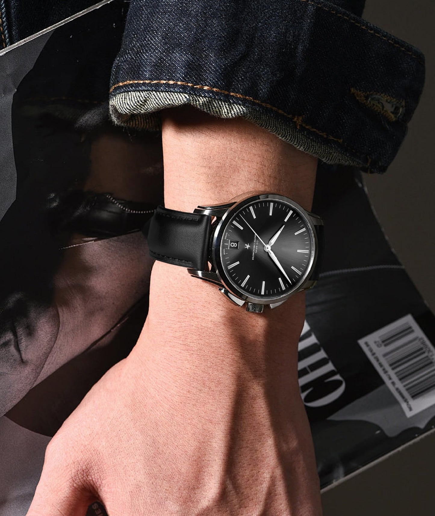 BINLUN Leather Watch Bands Quick Release Premium Calfskin Replacement Watch Strap Multicolors Watchbands for Men Women(12mm,Black)
