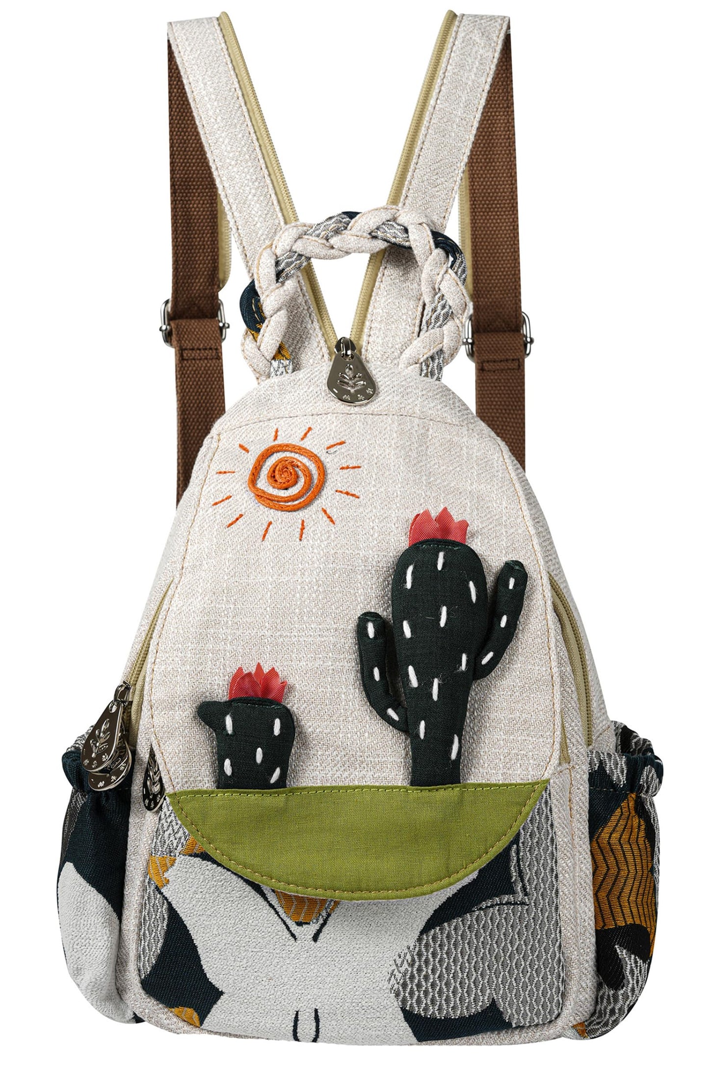 Qalmea Small Purse Small Backpack for Women Girl's Convertible Sling Bag Handmade Canvas Bags Casual Mini Backpack （Swallow Pattern）