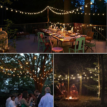 40FT LED Outdoor String Lights Waterproof, G40 LED Globe Outdoor Lights for Patio with 27 Edison Vintage Shatterproof Bulbs, Connectable Backyard Light for Garden, Bistro, Porch, Cafe