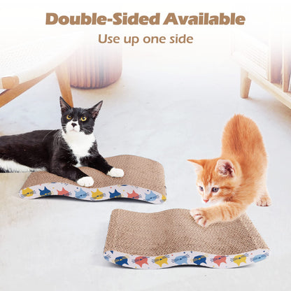 Pet Prime 3PCS Cat Scratcher Cardboard Board 3 Pack Cat Recycle Corrugated Scratching Pad Cat Scratching Lounge Sofa Bed Wave Shape Cat Scratch Pad with Catnip (3PCS)