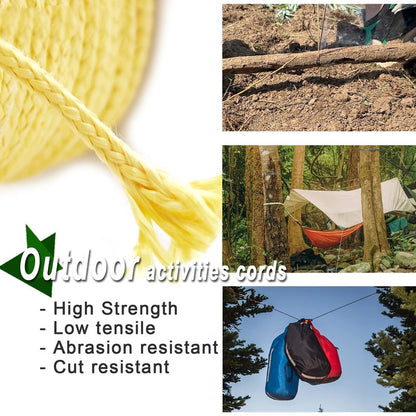9KM DWLIFE Braided Kevlar Cord, 750lb 2.3mm 50Ft, High Tensile Strength, Abrasion, Flame Retardant, Kite String, Fishing Line, Model Rocket Shock, Hammock Tarp Ridgeline, Tactical Survival Paracord