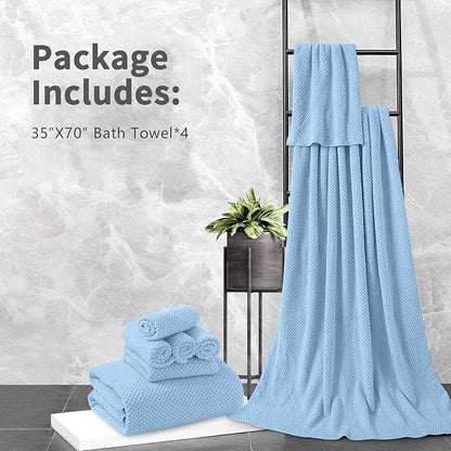 Extra Large Bath Towel Set of 4, Oversized Bath Sheet Super Soft Highly