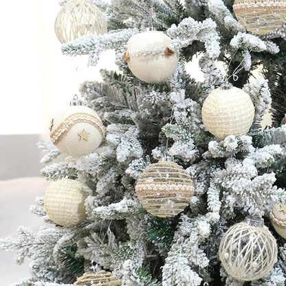 SY Super Bang 12PCS Christmas Ornaments Set, 3.14"/80MM Rustic Shatterproof Christmas Tree Hanging Ball Decorations, for Home Indoor Farmhouse Thanksgiving Xmas Vase Bowls Filler Centerpiece Decor