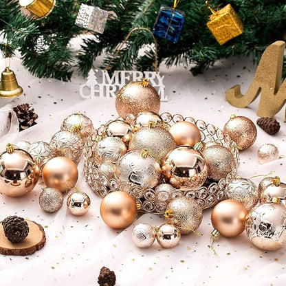 Christmas Ornaments for Xmas Trees,Champagne Shatterproof Christmas Ball Ornaments