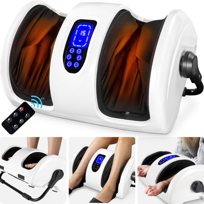Best Choice Products Heated Shiatsu Foot Massager for Pain Relief, Plantar Fasciitis, Neuropathy, Blood Circulation w/Compact Design - Burgundy
