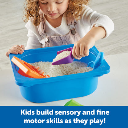 Learning Resources Helping Hands Sensory Scoops - Fidget Sand Toys, Water Bin Play, Tool Set, Fine Motor Games, Toddler Daycare Essentials, Homeschool Preschool, Kinetic Creativity For Kids