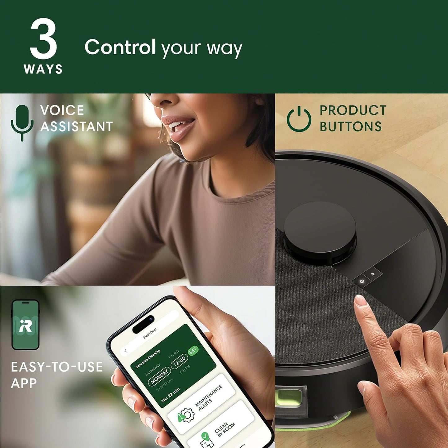 iRobot Roomba 105 Combo Robot Vacuum & Mop - Easy to use, Intense Power-Lifting Suction, LiDAR Navigation, Multiple Cleaning Modes, Avoids Mopping Carpets, Self-Charging