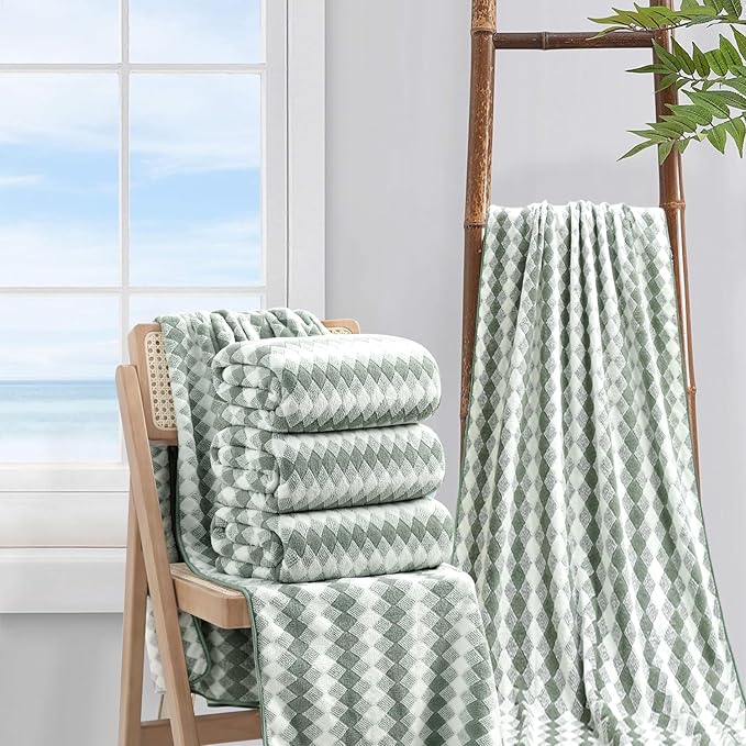 4 Piece Bath Towel Set Oversized Bath Sheet 35"x70" Bathroom Towel Extra Large
