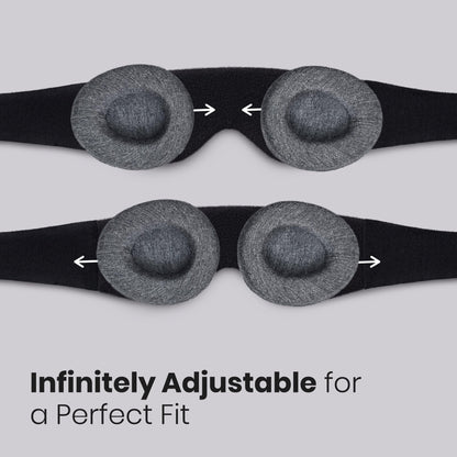 Manta Sleep Mask - 100% Light Blocking, Adjustable Sleeping Mask with Detachable Eye Cups, Ultra Comfortable for Women & Men, Zero Pressure on Lashes, Perfect for Travel/Shift Work