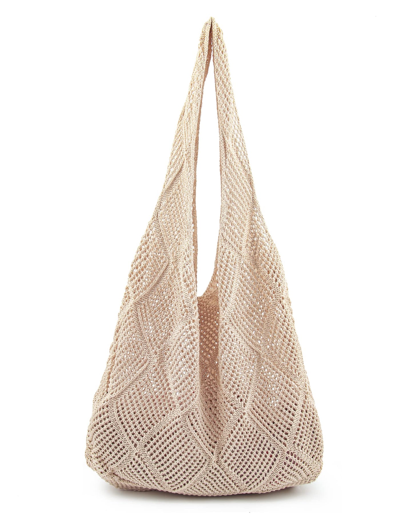 Stizimn Crochet Mesh Beach Tote Bag Shoulder Bag Handbags Knitting Hollow Summer Bag Hobo Bag Aesthetic for Women