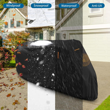 AKEfit Bike Cover, Waterproof Outdoor Bicycle Cover Rain UV Snow Proof with Anti-theft Lock Hole Outside Bike Storage Covers for Mountain Road Electric City Bike-L for 1 Bike