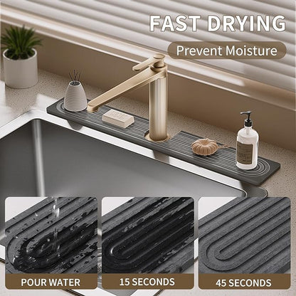 Faucet Mat for Kitchen Sink, Diatomite Stone Drying Sink Protectors, Bathroom