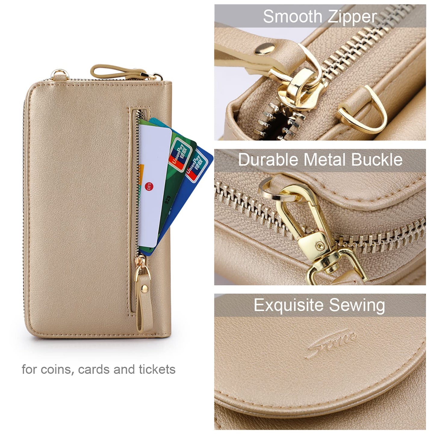 S-ZONE Small Crossbody Bags for Women Cell Phone Purse RFID Blocking Wallet Purses with Credit Card Slots