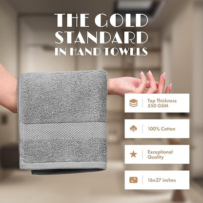 White Classic Light Gray Hand Towels
