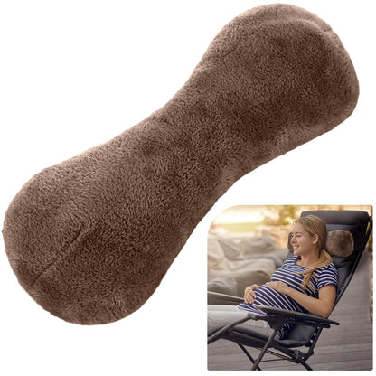 1 Pc Neck Pillow for Recliner Headrest Pillow Bone Shaped Chair Plush with Adjustable Strap Neck Support and Pain Relief Curve Head Cushion for Car Travel Airplane (Grey)