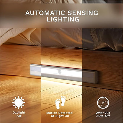 6 Pack LED Motion Sensor Lights, 10 LED Closet Battery Operated Lights, Stick-On Anywhere Magnetic Night Light Bar, Led Safe Light Indoor for Closet Stairs Wardrobe Under Cabinet