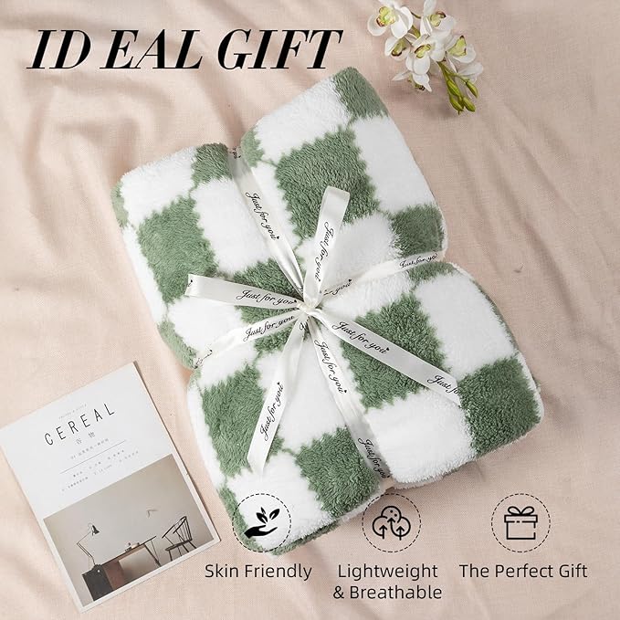Ultra Soft Jacquard Shaggy Fleece Throw Blanket, Lightweight Warm and Plush, Cozy Couch and Travel Blanket, Multiple Colors and Sizes, Year Round Comfort, 50x60 Inches