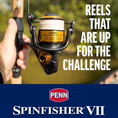 PENN 8' Spinfisher VII Spinning Fishing Rod & 5500 Reel Combo, 12-20lb Line Rating, Medium Heavy Power, IPX5 Sealing, CNC Gear Technology with Brass Main Gear