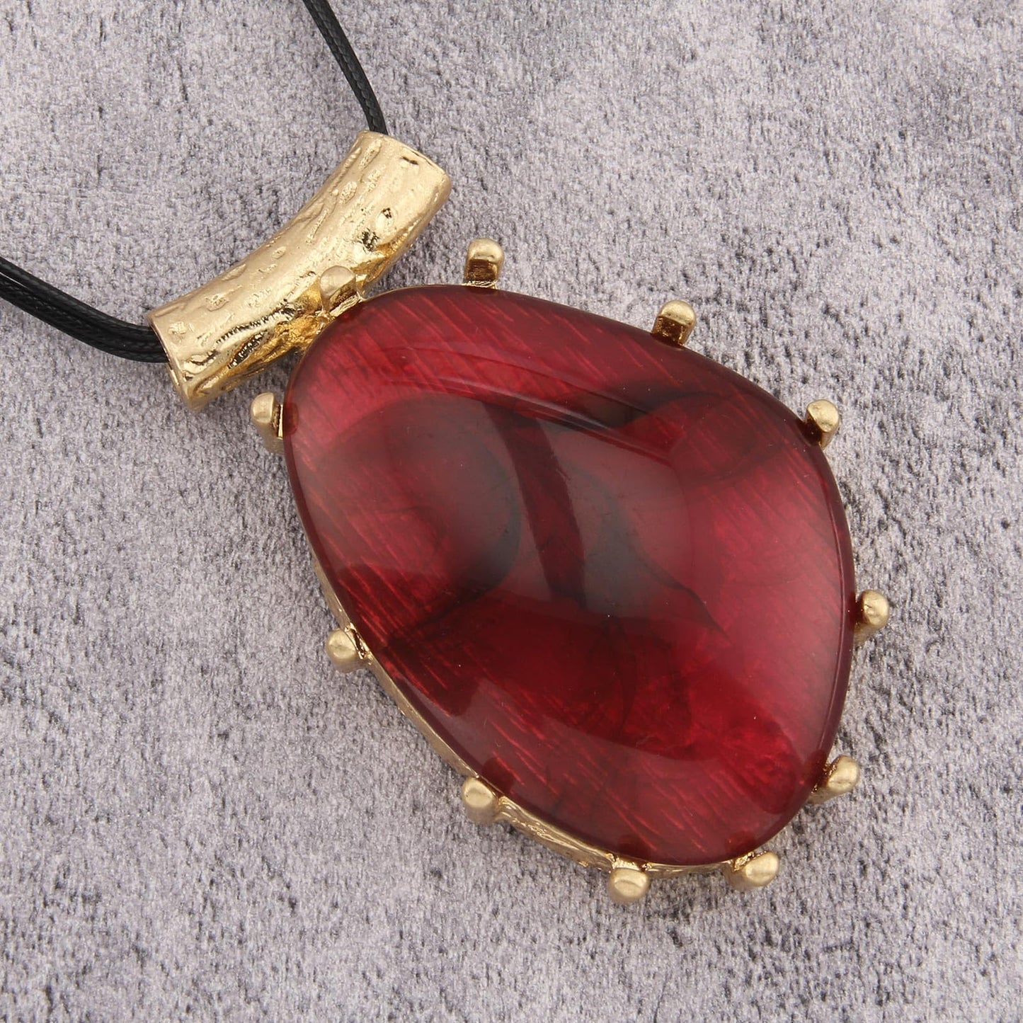 joymiao Big Necklaces for Women Statement Necklace Long Boho Pendant Necklace Bohemian Stone Necklaces Leather Choker Necklace Boho Hippie Jewelry