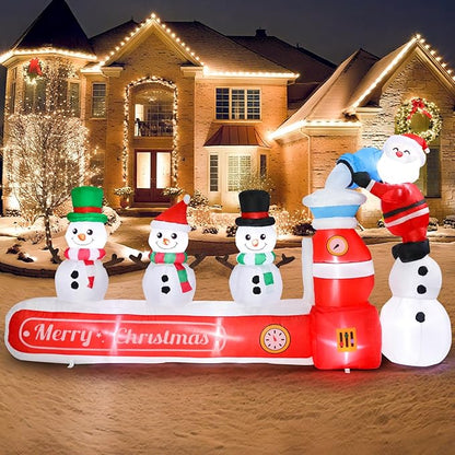 Vigdur 7FT Snowman Christmas Decoration – Snowman Maker Christmas Blow Up with Built-in LED Lights, Outdoor Christmas Inflatable for Yard, Lawn, Garden, Holiday Party & Home Décor