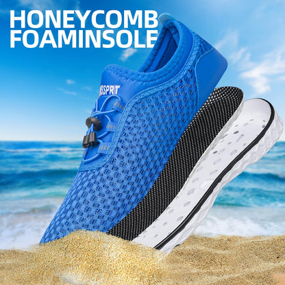 DOUSSPRT Men's Water Shoes Quick Drying Sports Aqua Shoes RoyalBlue Size 8